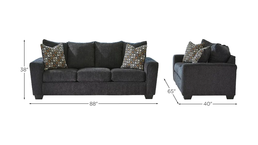 Wixon Sofa and Loveseat Dimensions