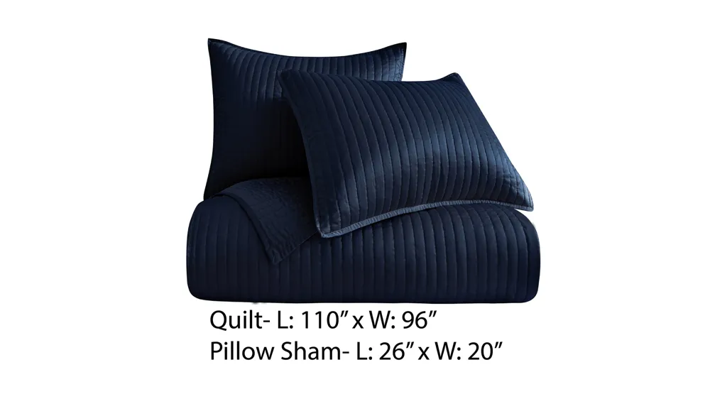 Satin Channel 3-pc. Quilt Set Dimensions