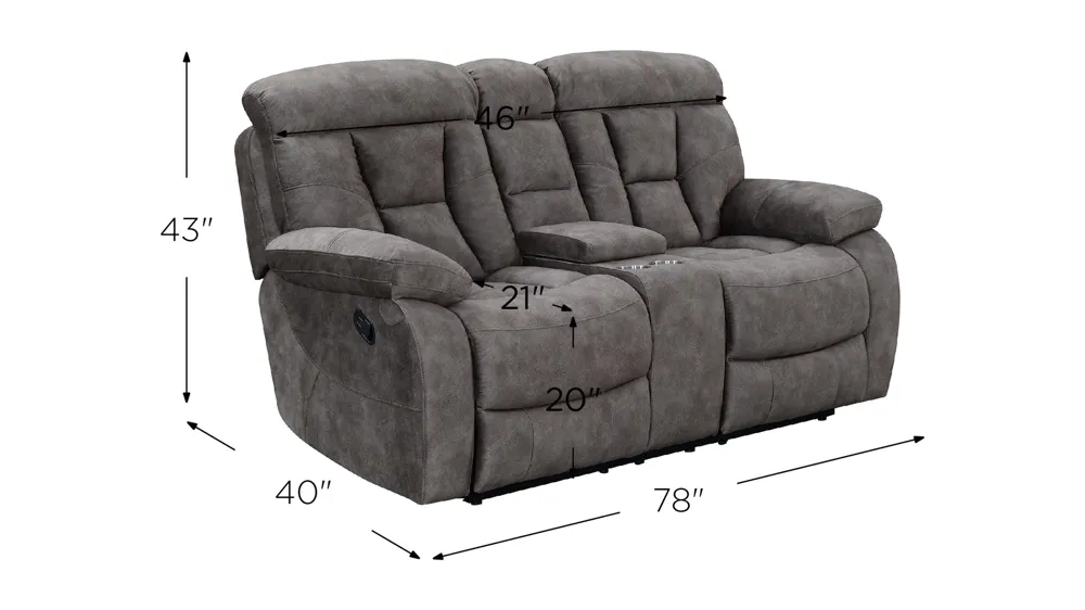 Bogata Console Loveseat Dimensions