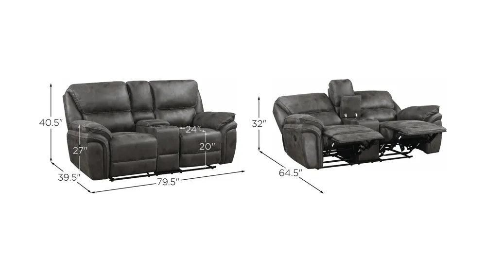 Cassiopeia Double Reclining Loveseat Dimensions
