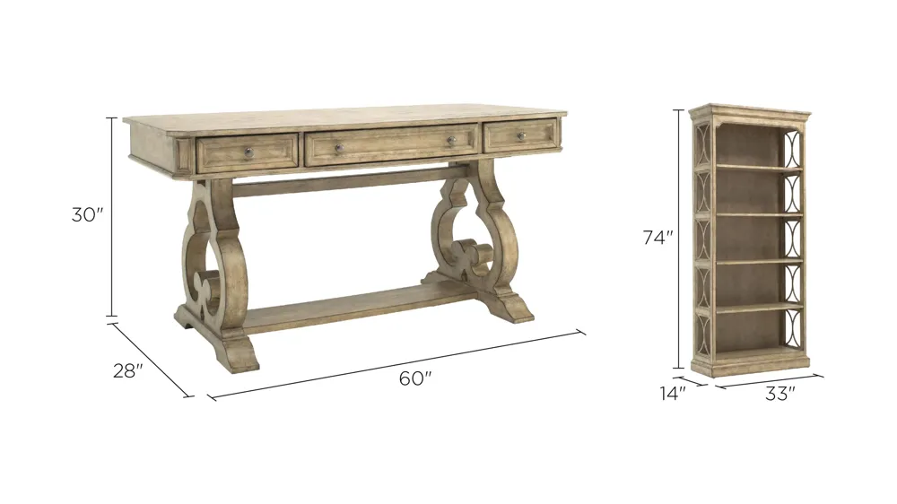 Celeste 2-pc. Home Office Set Dimensions