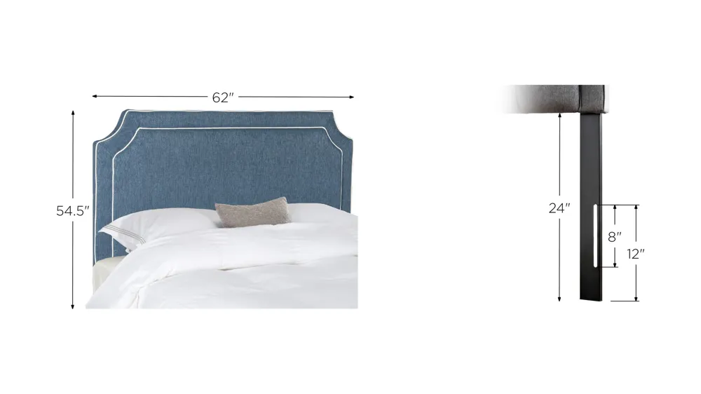 Dane Piping Upholstered Headboard Dimensions