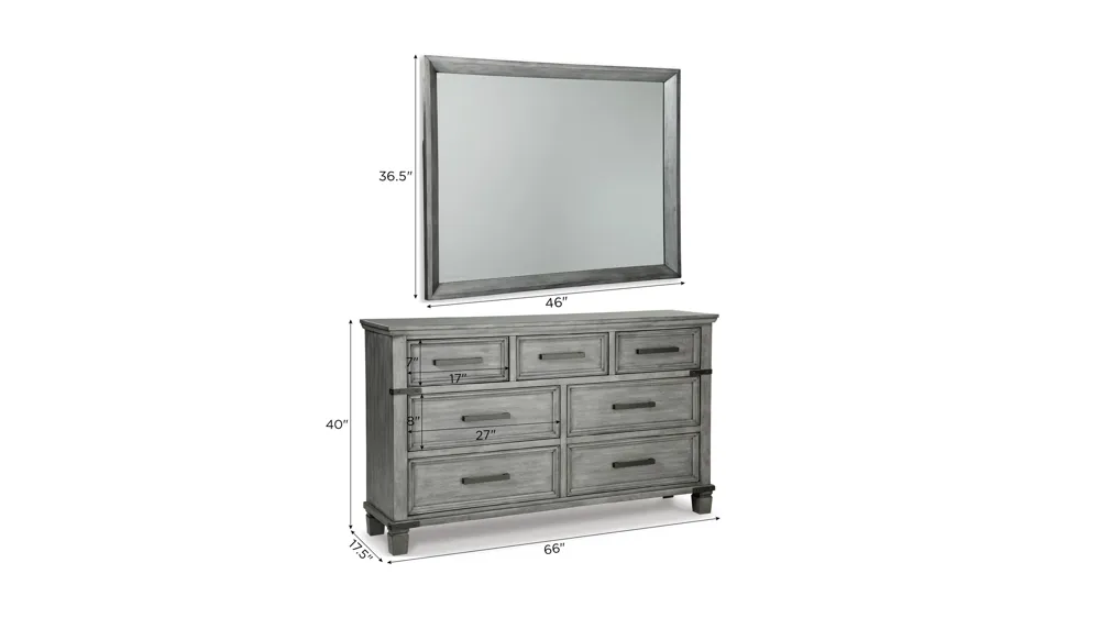 Russelyn Dresser and Mirror Set Dimensions