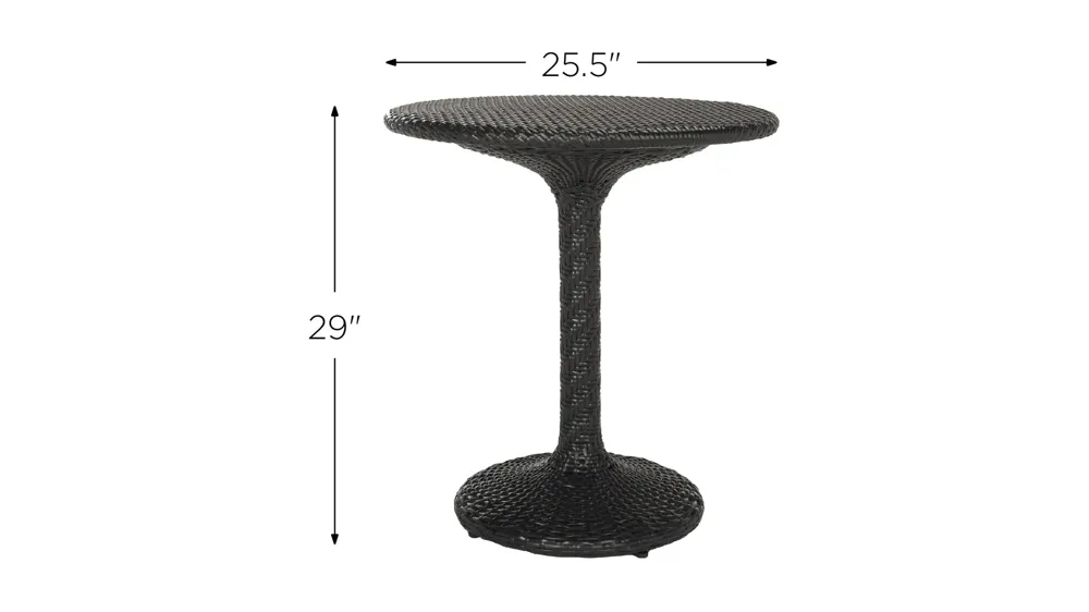 Kinnell Outdoor Rattan Bistro Side Table Dimensions