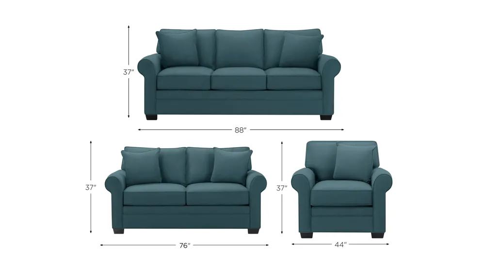 Wellsley Living Room Set Dimensions