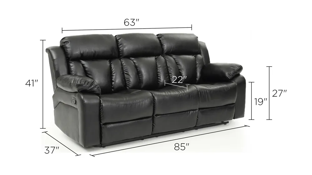 Daria Reclining Sofa Dimensions
