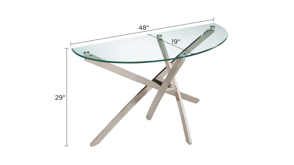 Zila 2-pc. Glass Top Sofa Table Dimensions