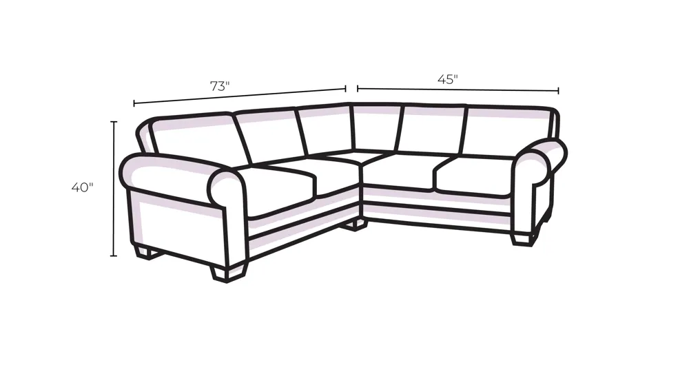 Biddeford Left-Arm Facing Corner Chaise Dimensions