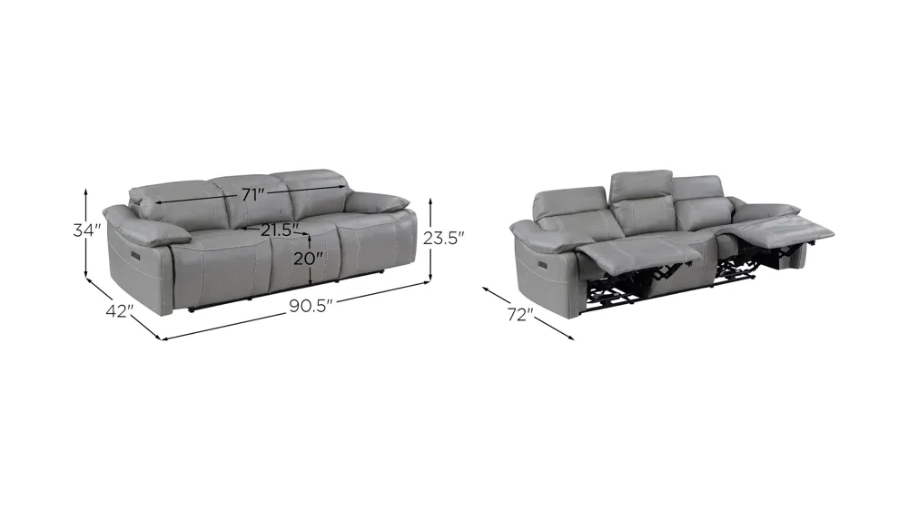 Alpine Power Sofa Dimensions