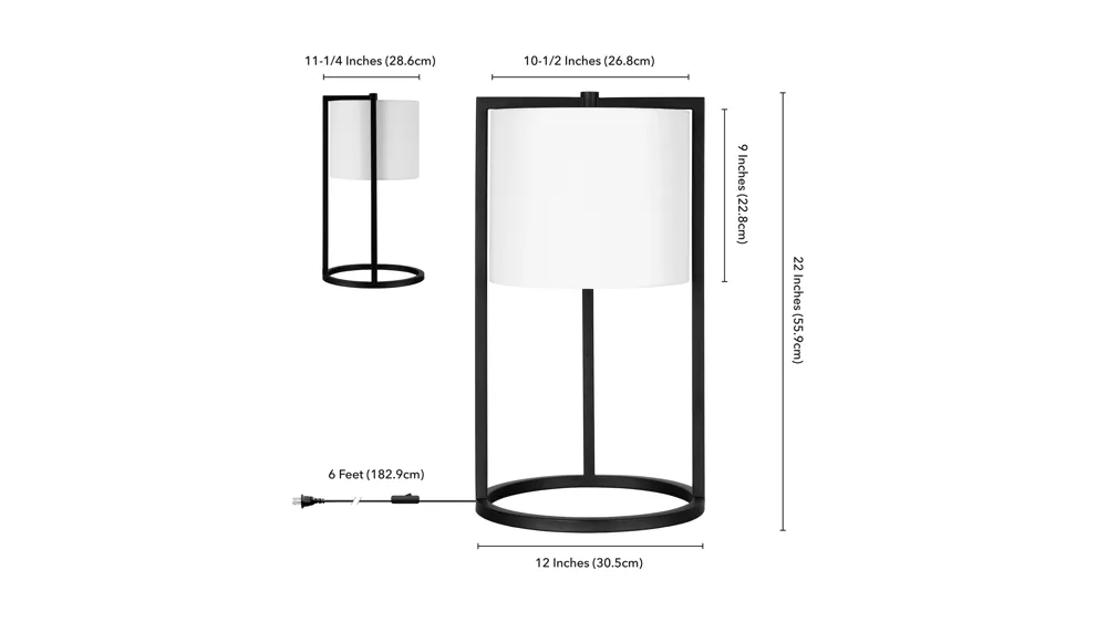 Delano Asymetric Table Lamp Dimensions