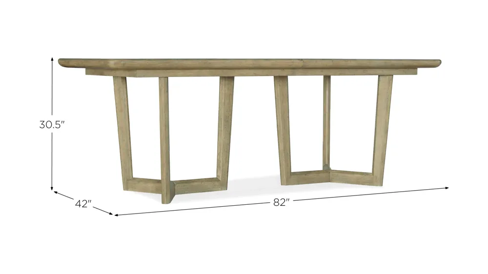 Surfrider Rectangular Dining Table with Two Leaves Dimensions