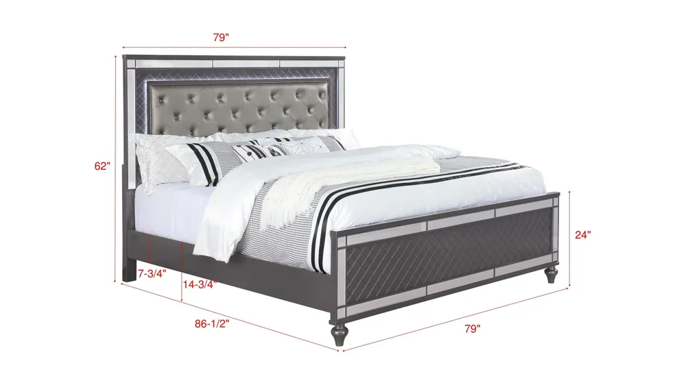 Refina 3-pc. Upholstered Bedroom Set Dimensions