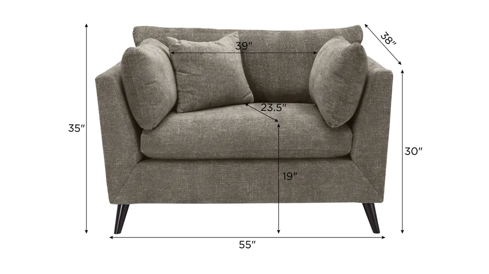 Caruso Chair and a Half Dimensions