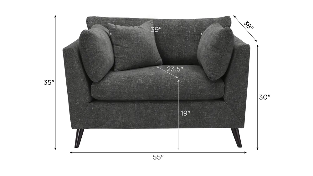 Caruso Chair and a Half Dimensions