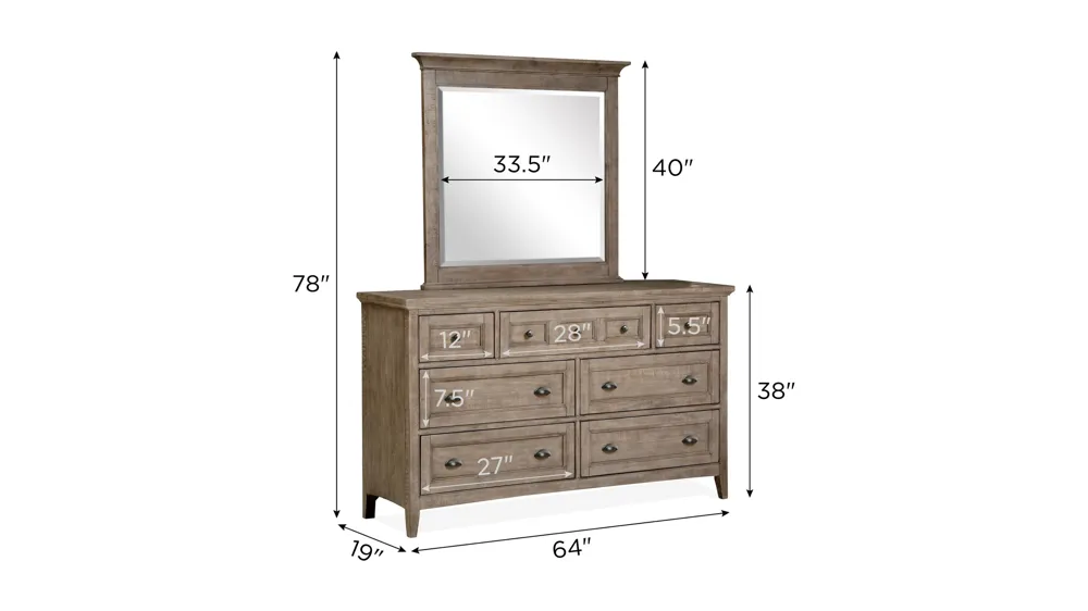 Ivy Ridge Dresser w/ Landscape Mirror Dimensions