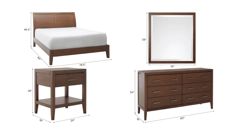 Fremont 4-pc. Bedroom Set Dimensions