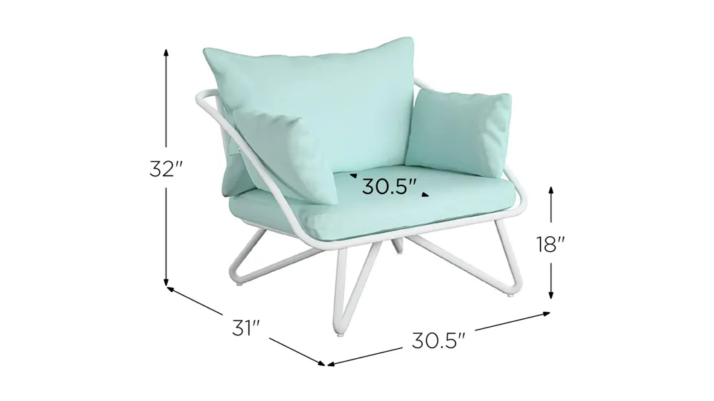 Novogratz Poolside Gossip Outdoor Teddi Lounge Chair - Set of 2 Dimensions