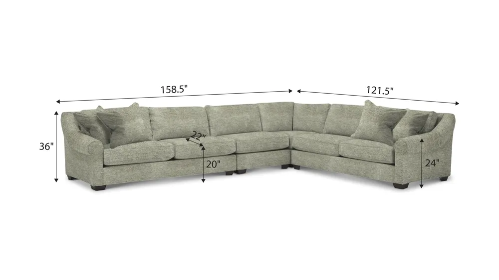 Thatcher 4-pc. Sectional Dimensions