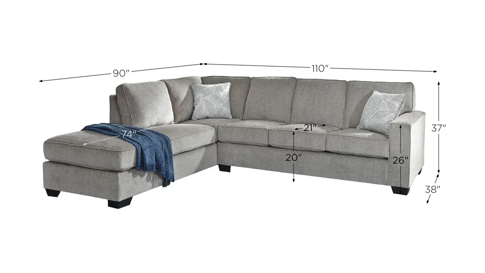 Adelson Chenille 2-pc. Sectional w/ Full Sleeper Dimensions