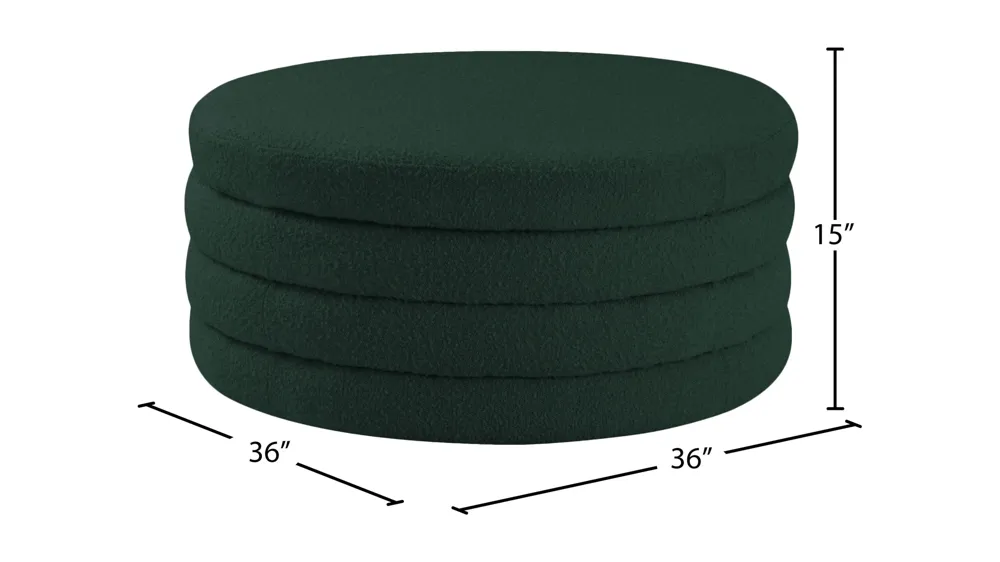 Aphia Boucle Fabric Ottoman/Coffee Table Dimensions