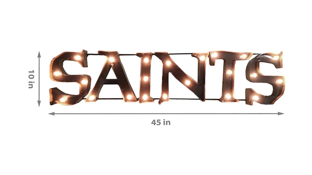 NFL Lighted Recycled Metal Sign Dimensions