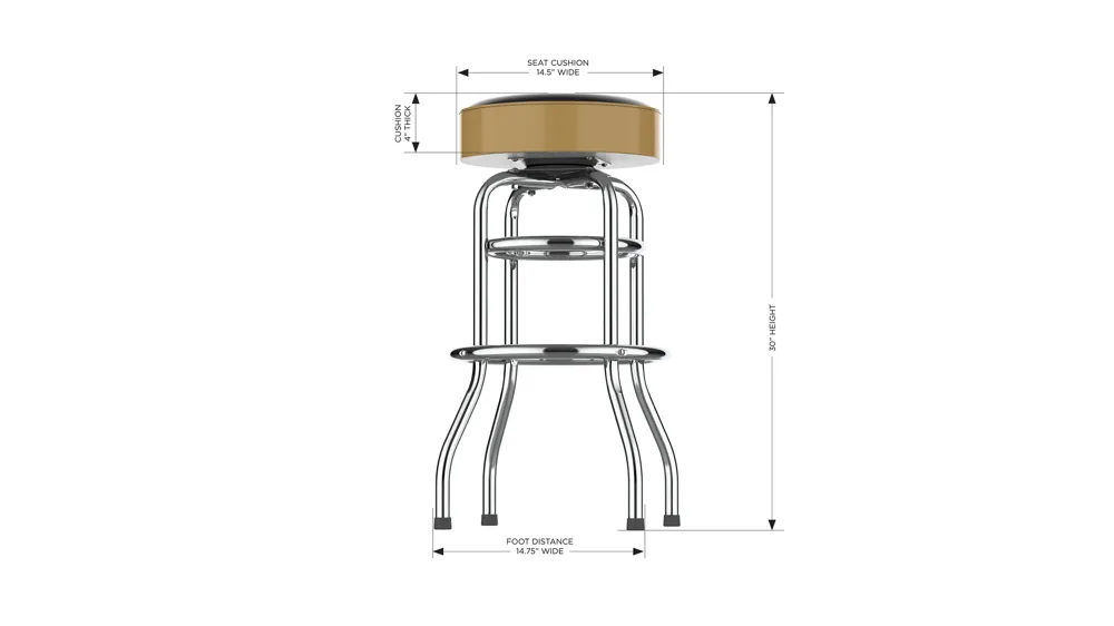 NHL Backless Swivel Bar Stool Dimensions