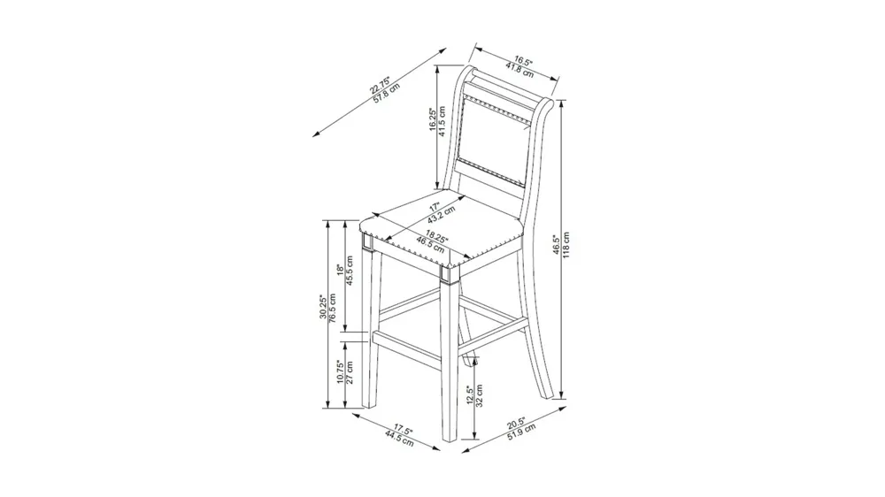 Emmy Bar Stool Dimensions