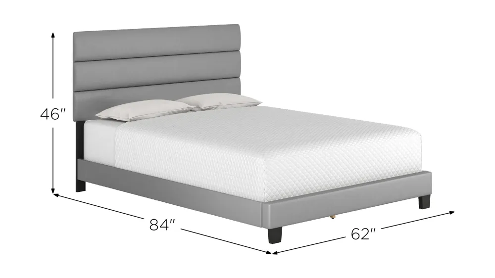 Parker Faux Leather Platform Bed Dimensions
