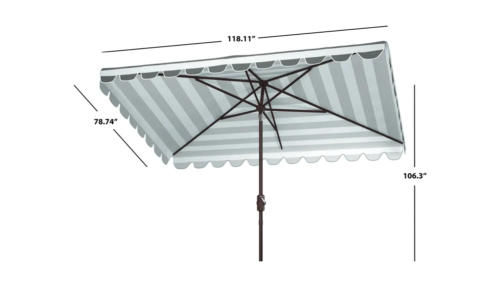 Lavinia Outdoor Rectangular Crank Umbrella Dimensions
