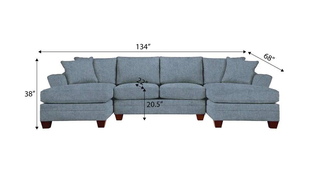 Foresthill 3-pc. Symmetrical Chaise Sectional Sofa Dimensions