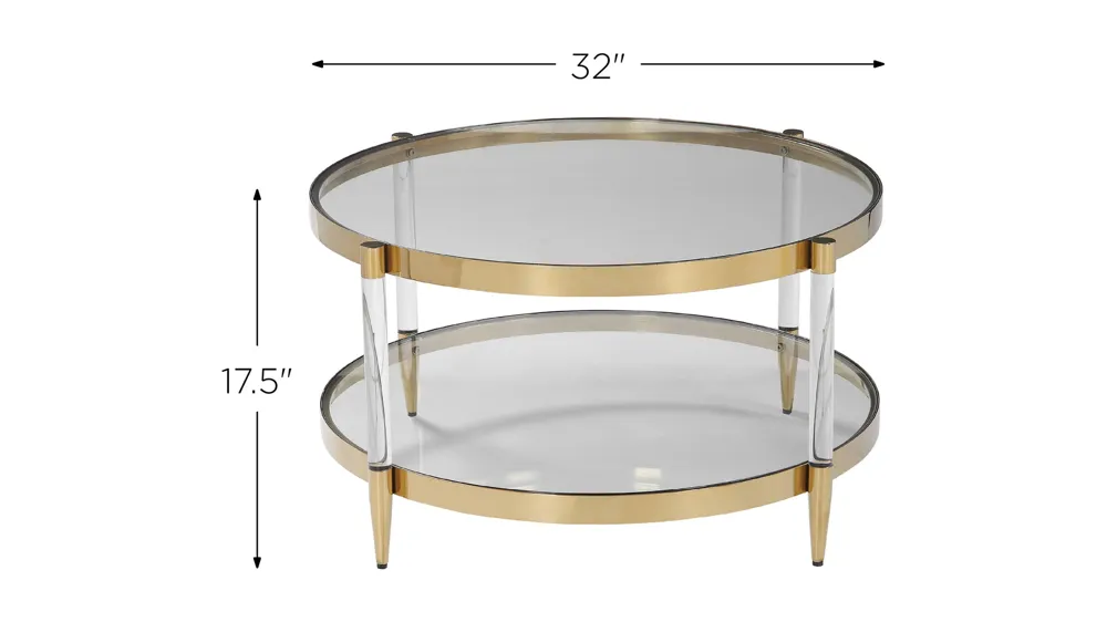 Kingfield Glass Coffee Table Dimensions