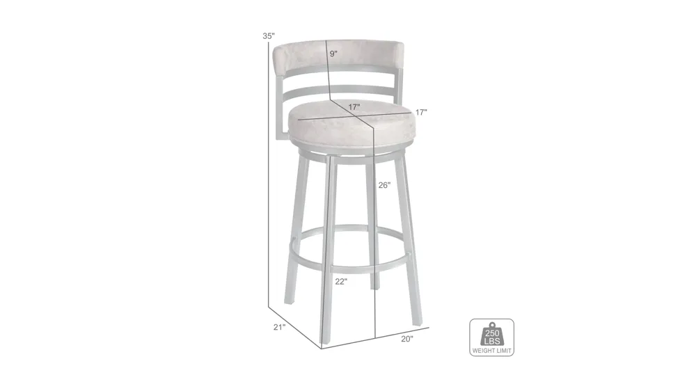 Clary 26" Swivel Counter Stool Dimensions