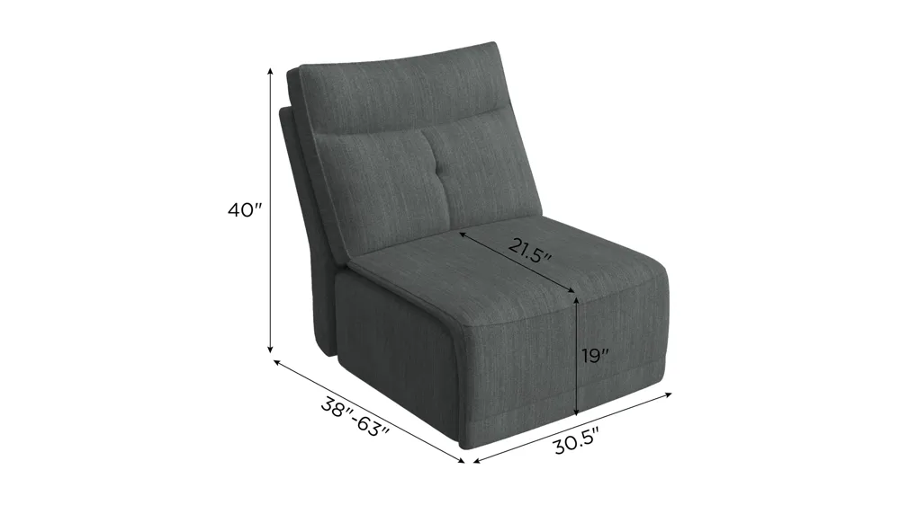 Graceland Armless Recliner Dimensions