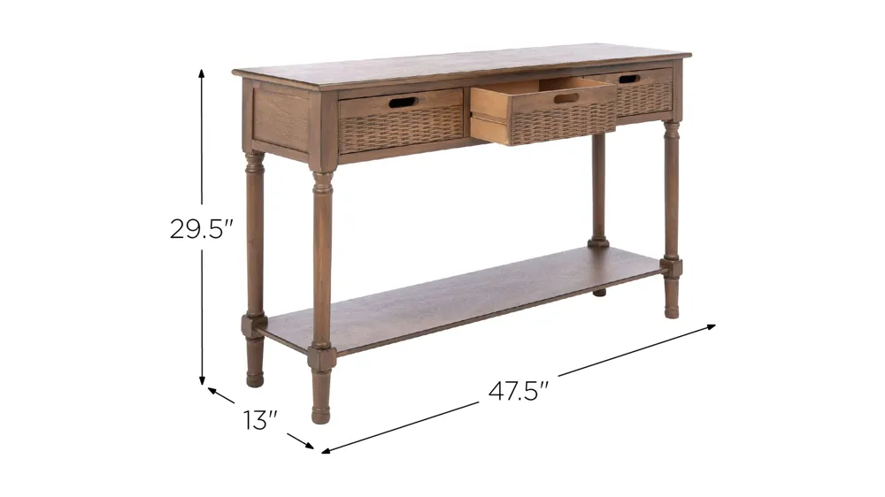 Katie 3 Drawer Console Table Dimensions