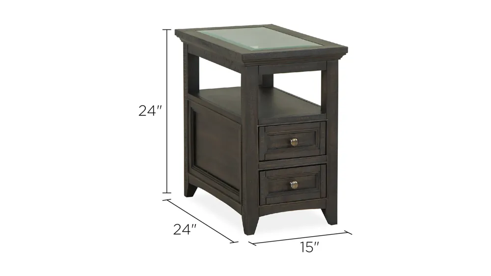 Westley Falls Rectangular Chairside Table Dimensions