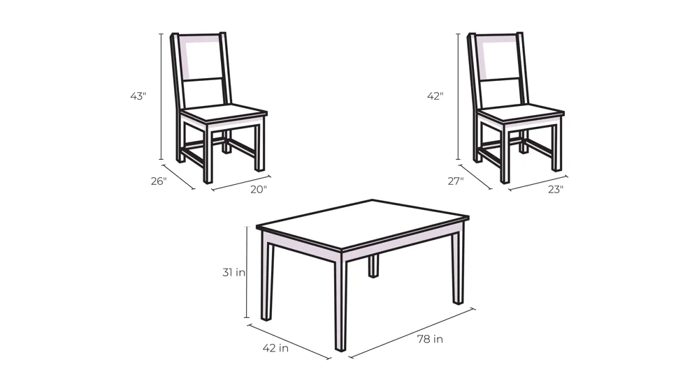Birmingham 7-pc. Dining Set Dimensions