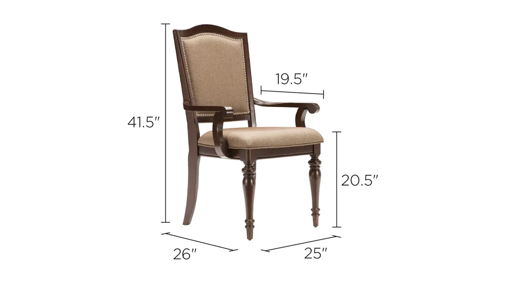 Bay City Studded Dining Armchair Dimensions