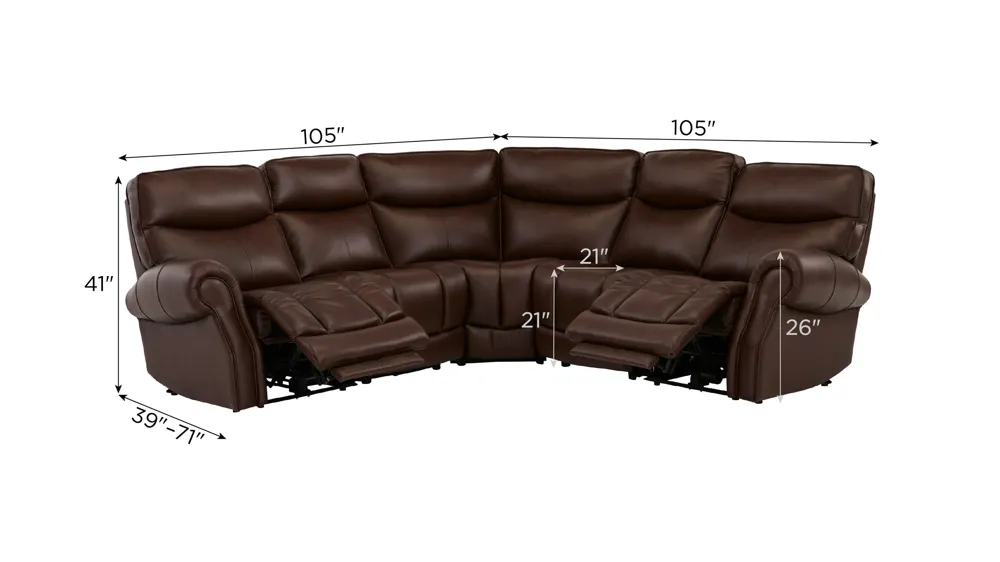 Brooks 5-pc. Zero Gravity Triple Power Sectional | Raymour & Flanigan