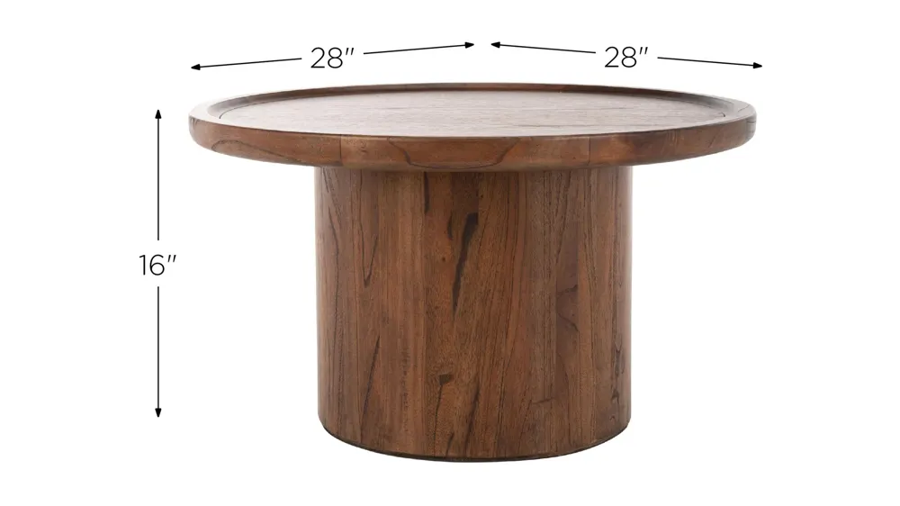 Anwen Round Pedestal Coffee Table Dimensions