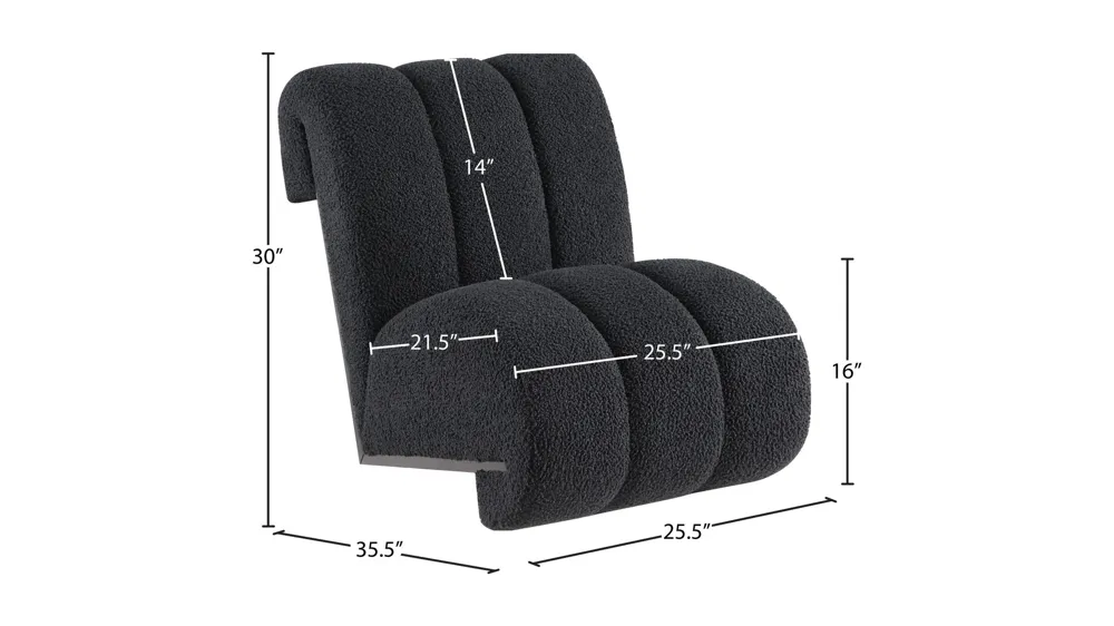 Swoon Faux Sheepskin Accent Chair Dimensions