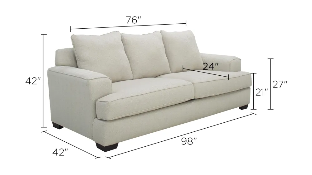 Marisa Chenille Sofa Dimensions