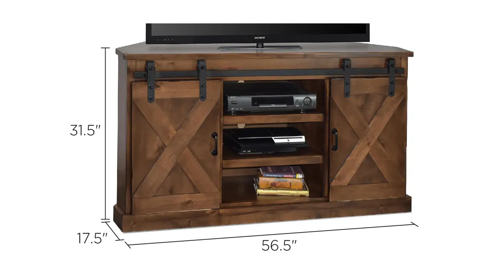 Farmhouse 56" Corner TV Console Dimensions