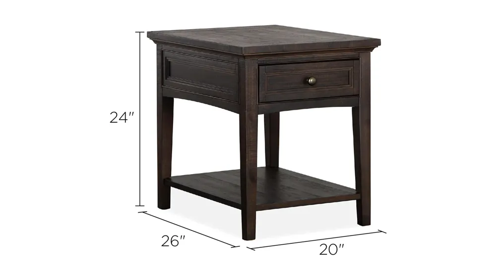 Westley Falls Rectangular End Table Dimensions