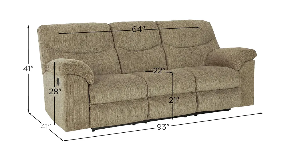 Alphons Reclining Sofa Dimensions