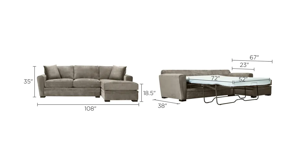 Artemis II 2-pc. Sectional w/ Full Sleeper Dimensions