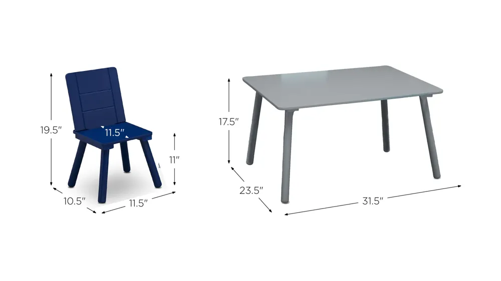 Table and Four Chair Set by Delta Children Dimensions