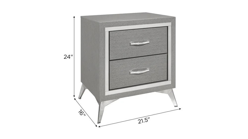 Huxley Two Drawer Nightstand Dimensions