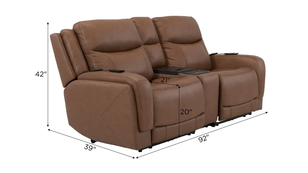 Harbin 3-pc. Zero GravityTriple Power Loveseat w/ Cooler w/ Heat & Massage Dimensions