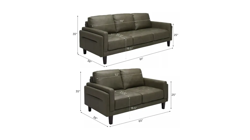 Hunter Living Room Set Dimensions