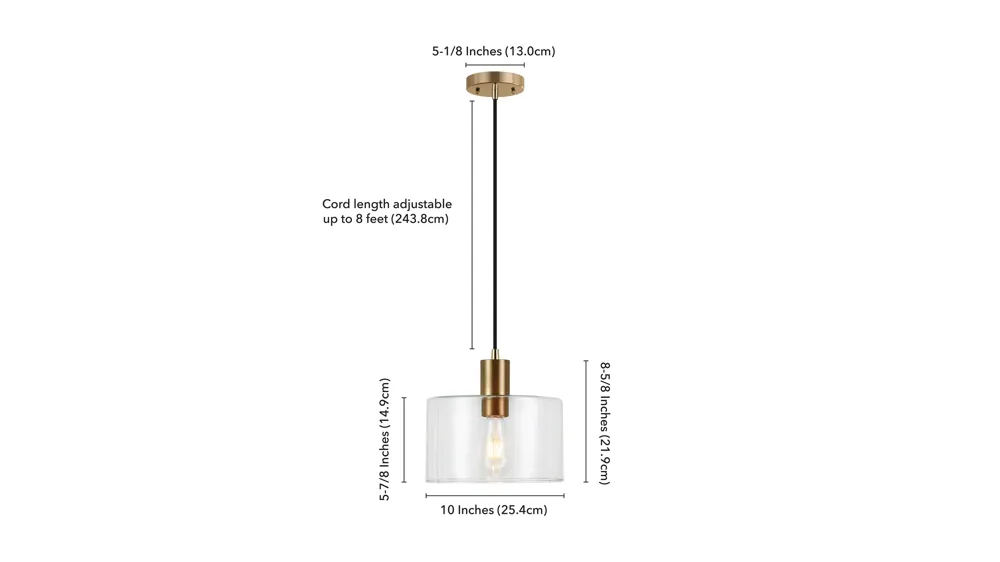 Embla Clear Glass Pendant Dimensions